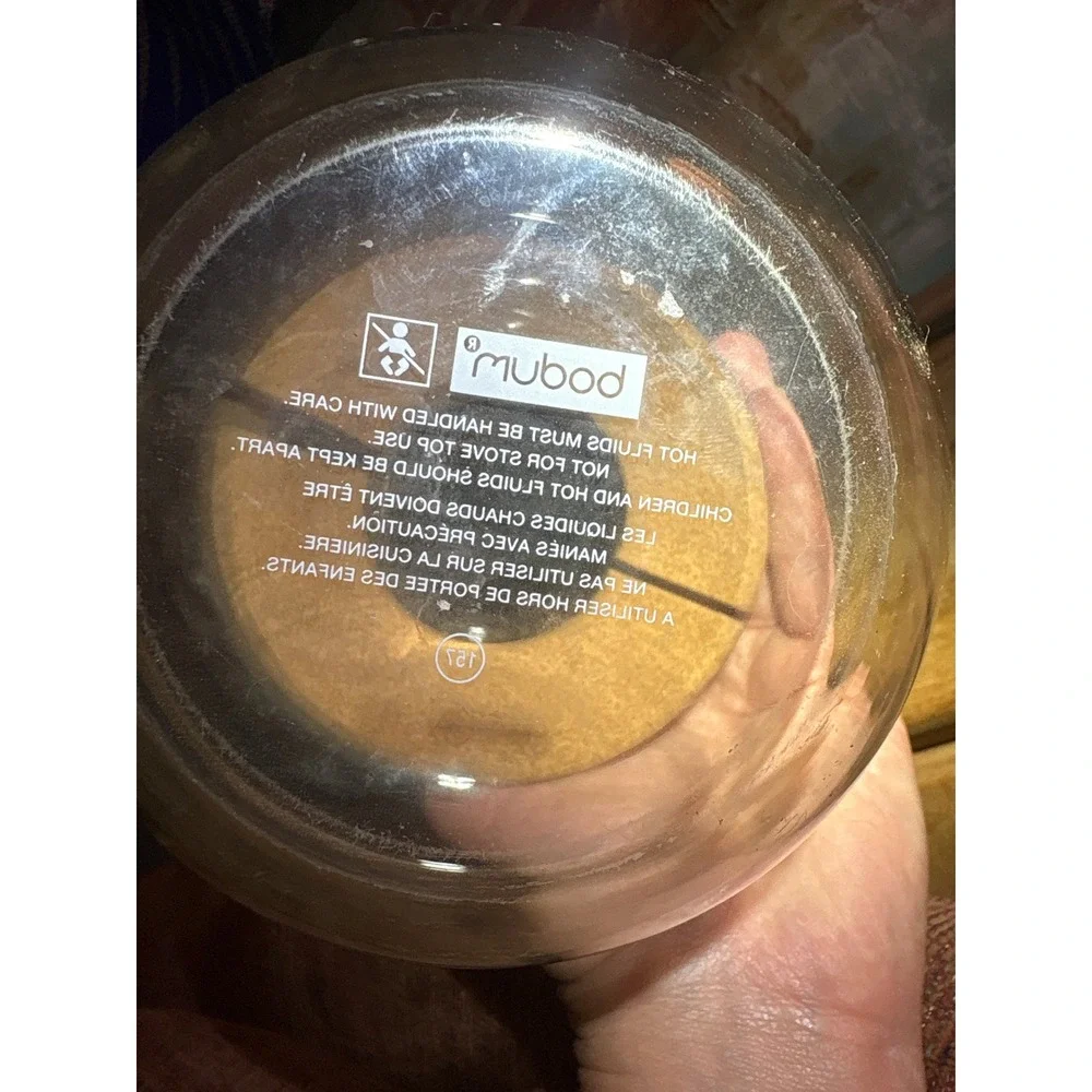 Bodum Pour Over Coffee Maker Glass Carafe with Cork Sleeve 34oz 1L Clear Tan